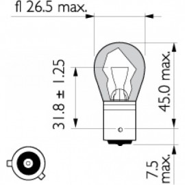 Žarulja 12V 21W žuta