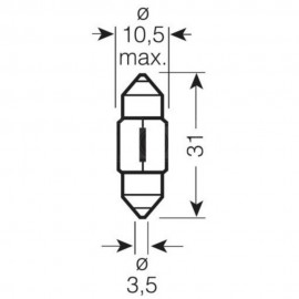Žarulja 12V sulfitna 10W manja