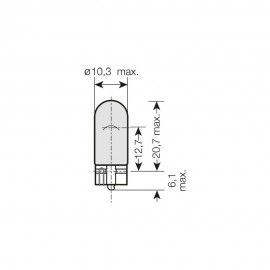 Žarulja 12V ubodna 5W plava