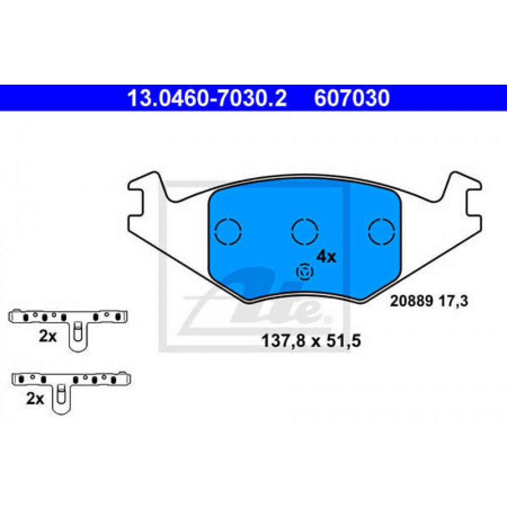Disk pločice prednje VW/Audi Golf II ATE