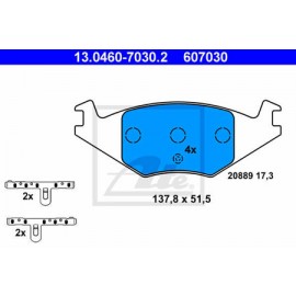 Disk pločice prednje VW/Audi Golf II ATE